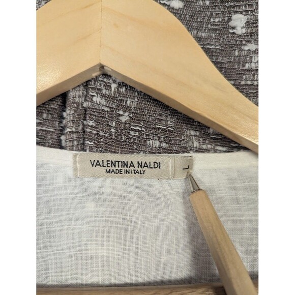 Valentina Naldi White Linen Crochet Lace Boho Dress Women's Large‎ - Picture 5 of 9